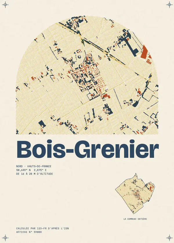 Affiche de Bois-Grenier, calculée par 123-fr d'après l'IGN