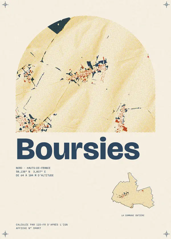 Affiche de Boursies, calculée par 123-fr d'après l'IGN