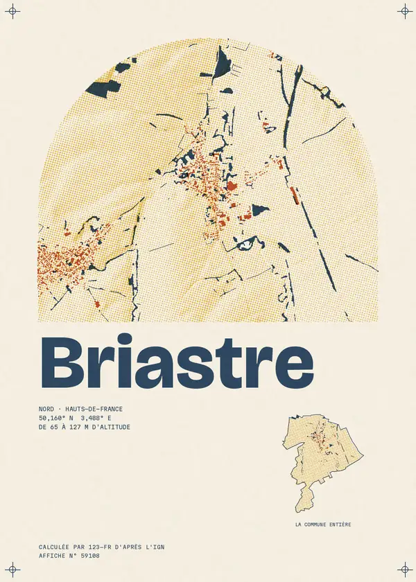 Affiche de Briastre, calculée par 123-fr d'après l'IGN
