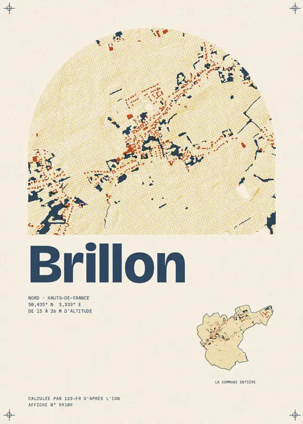 Affiche de Brillon, calculée par 123-fr d'après l'IGN