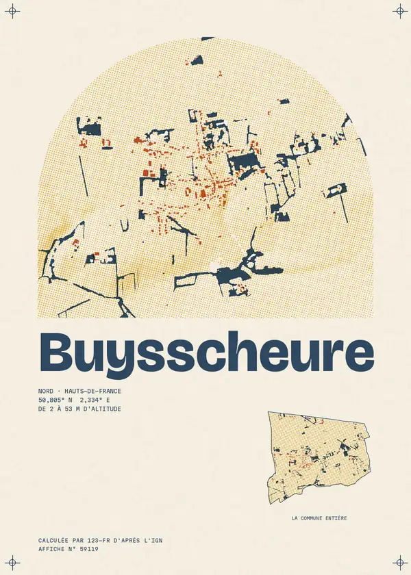 Affiche de Buysscheure, calculée par 123-fr d'après l'IGN
