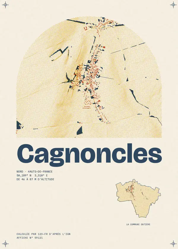 Affiche de Cagnoncles, calculée par 123-fr d'après l'IGN