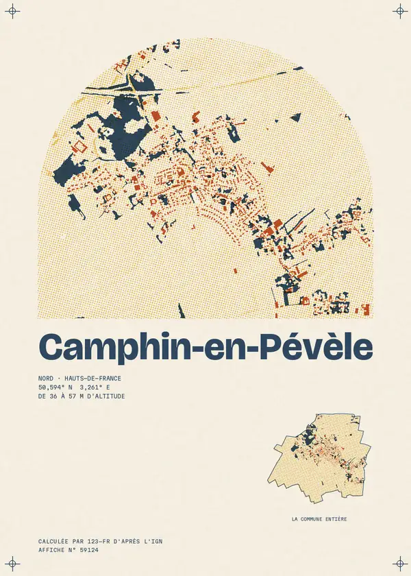 Affiche de Camphin-en-Pévèle, calculée par 123-fr d'après l'IGN