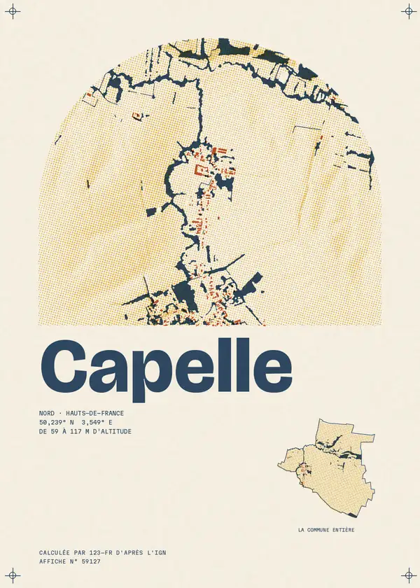 Affiche de Capelle, calculée par 123-fr d'après l'IGN