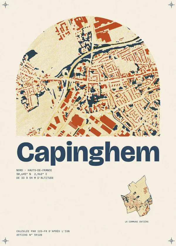 Affiche de Capinghem, calculée par 123-fr d'après l'IGN