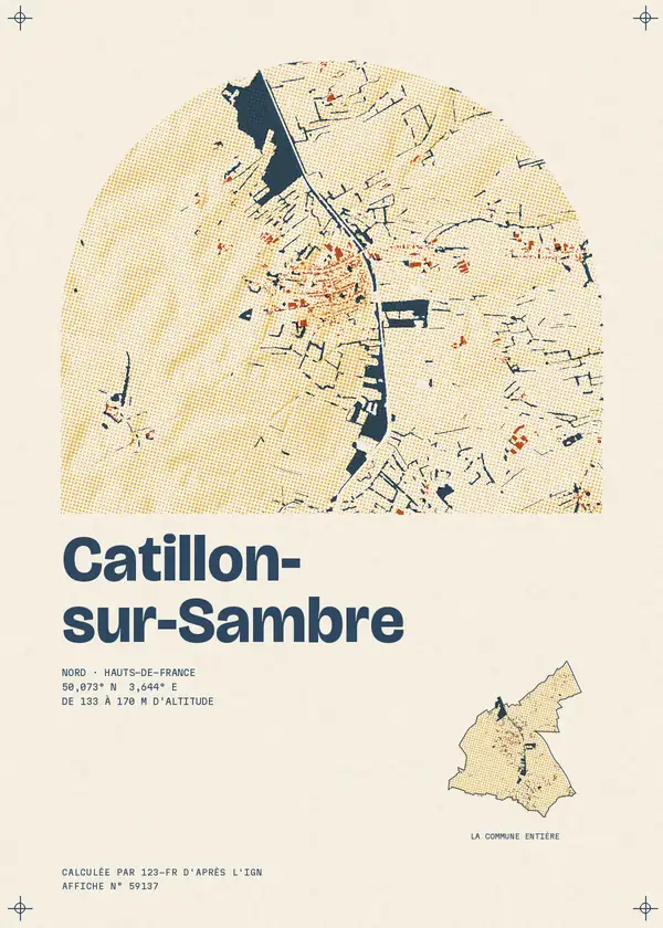 Affiche de Catillon-sur-Sambre, calculée par 123-fr d'après l'IGN