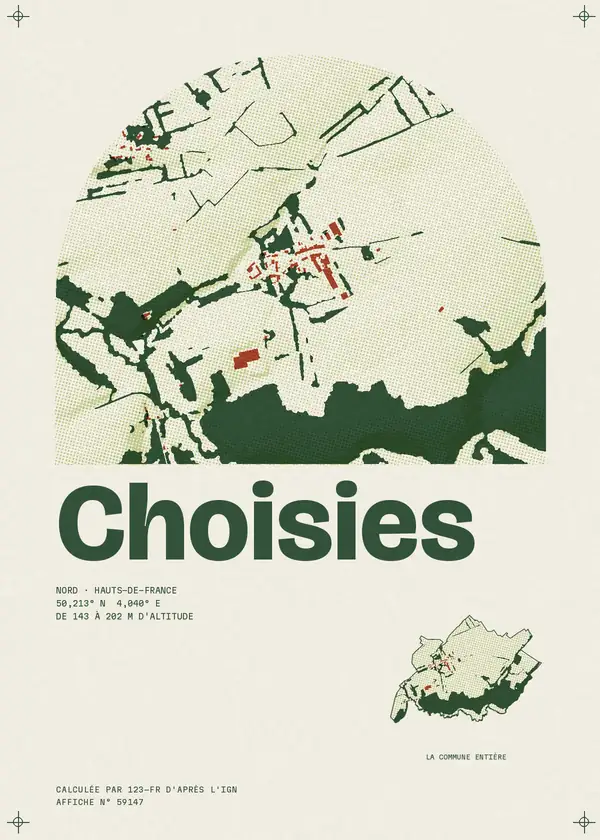 Affiche de Choisies, calculée par 123-fr d'après l'IGN