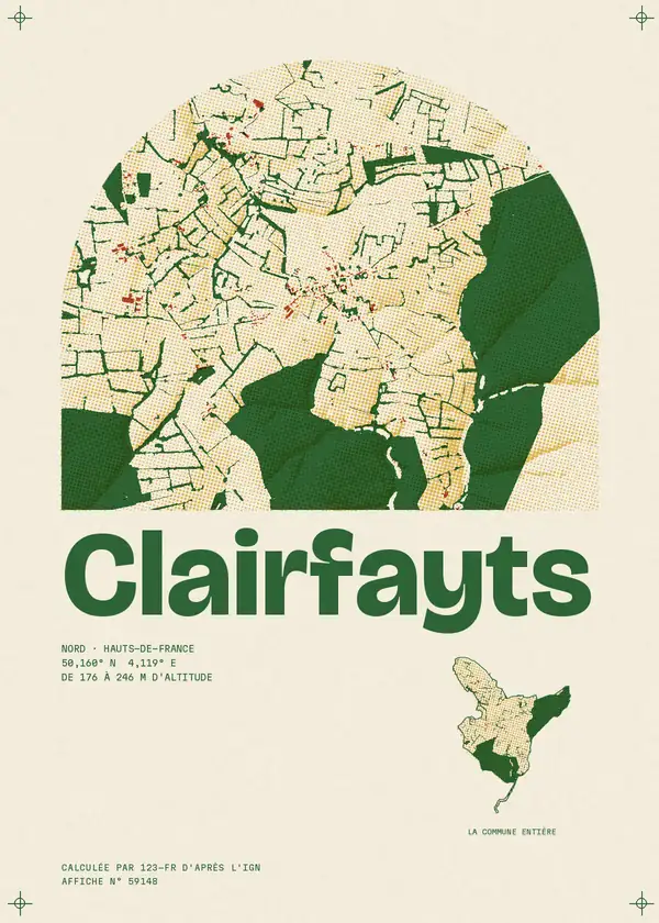 Affiche de Clairfayts, calculée par 123-fr d'après l'IGN