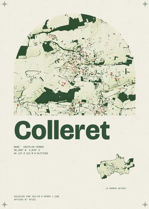 Affiche de Colleret, calculée par 123-fr d'après l'IGN