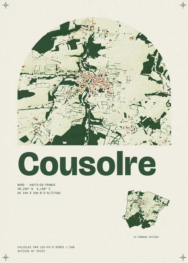 Affiche de Cousolre, calculée par 123-fr d'après l'IGN