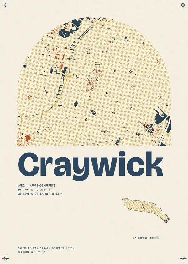 Affiche de Craywick, calculée par 123-fr d'après l'IGN