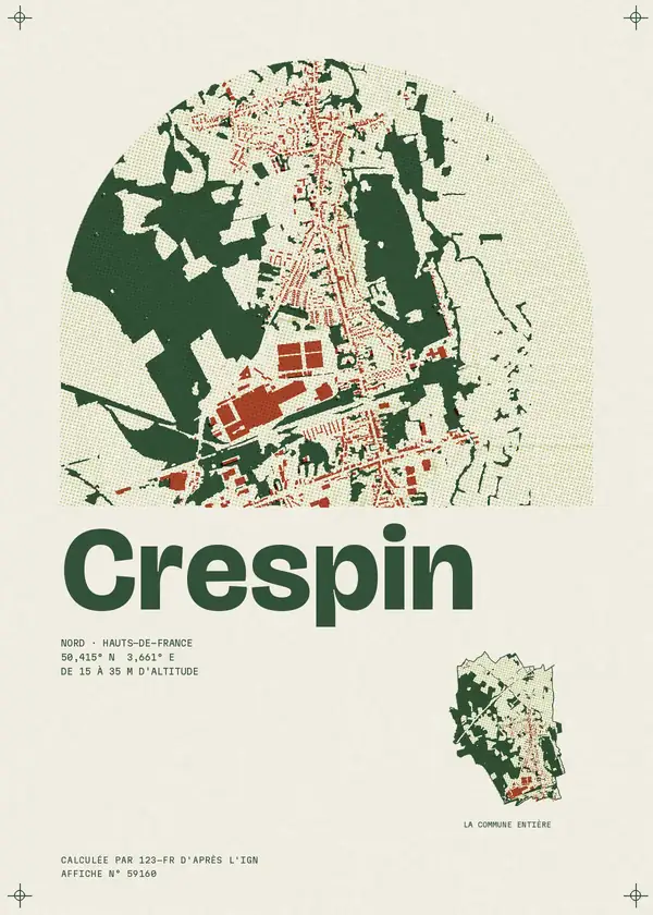 Affiche de Crespin, calculée par 123-fr d'après l'IGN