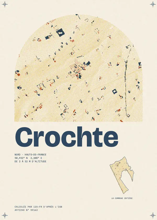 Affiche de Crochte, calculée par 123-fr d'après l'IGN
