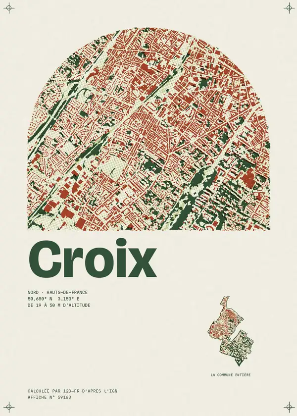 Affiche de Croix, calculée par 123-fr d'après l'IGN