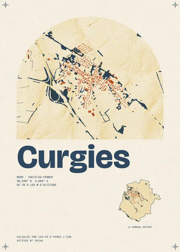 Affiche de Curgies, calculée par 123-fr d'après l'IGN