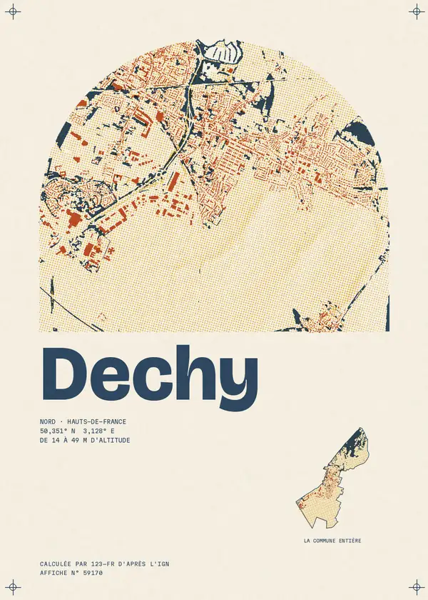 Affiche de Dechy, calculée par 123-fr d'après l'IGN