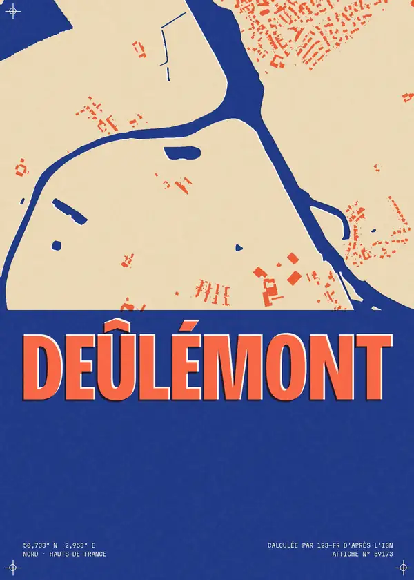 Affiche de Deûlémont, calculée par 123-fr d'après l'IGN