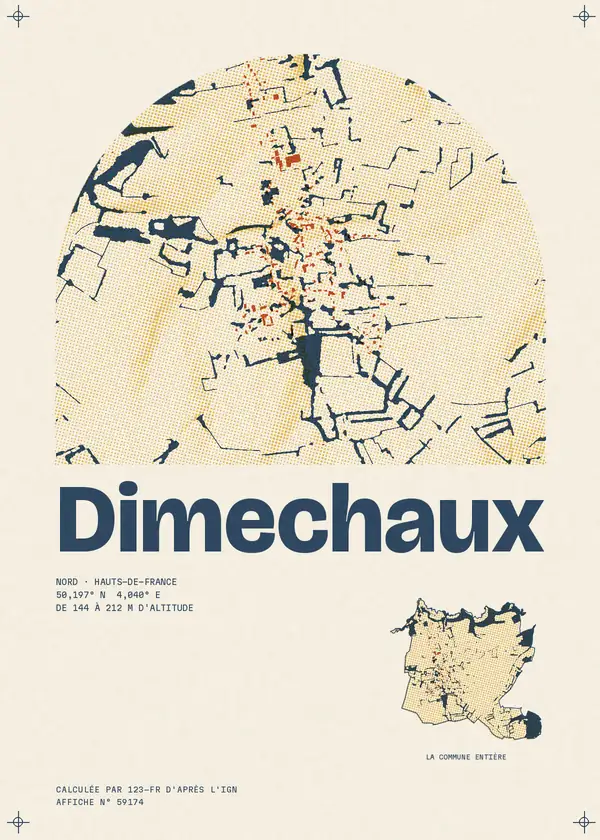 Affiche de Dimechaux, calculée par 123-fr d'après l'IGN