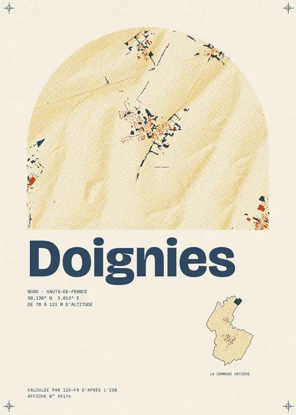Affiche de Doignies, calculée par 123-fr d'après l'IGN