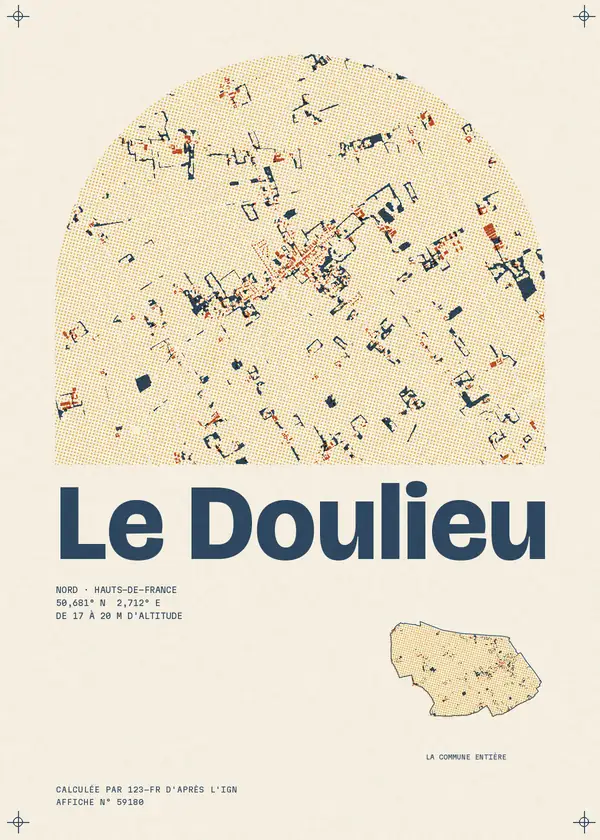 Affiche de Le Doulieu, calculée par 123-fr d'après l'IGN