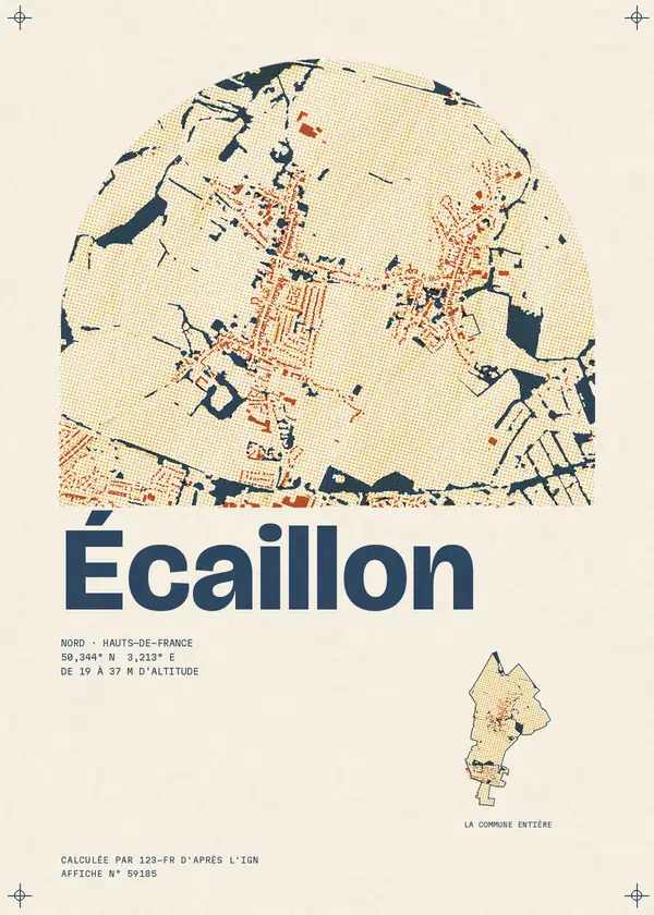 Affiche de Écaillon, calculée par 123-fr d'après l'IGN