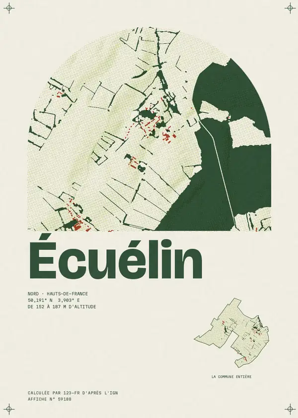 Affiche de Écuélin, calculée par 123-fr d'après l'IGN