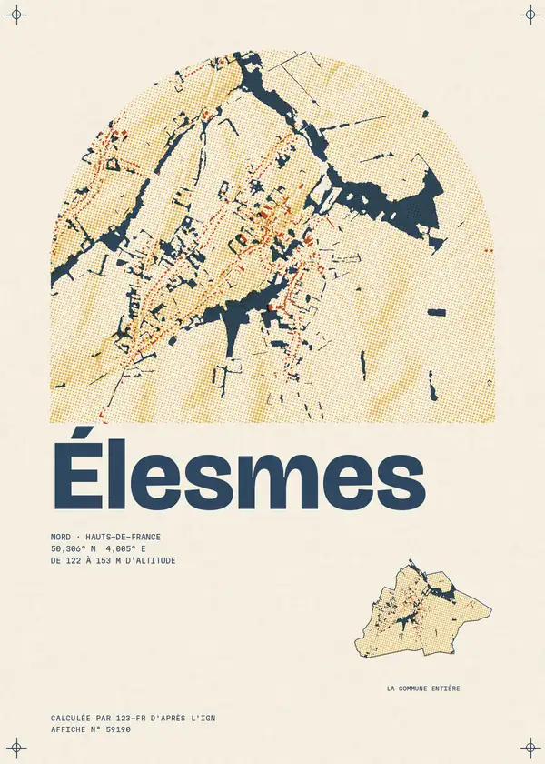 Affiche de Élesmes, calculée par 123-fr d'après l'IGN