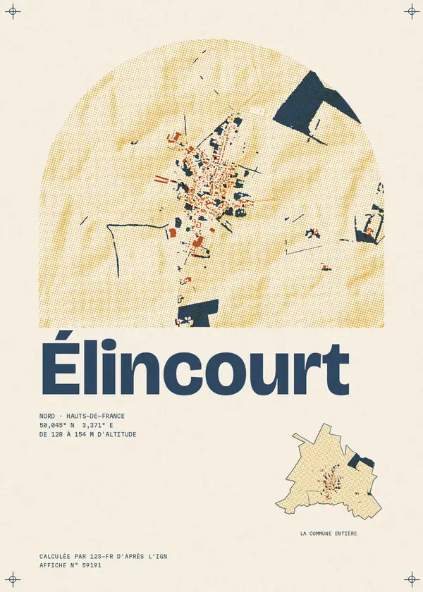 Affiche de Élincourt, calculée par 123-fr d'après l'IGN