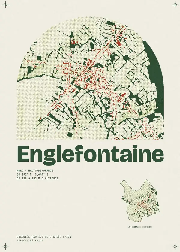 Affiche de Englefontaine, calculée par 123-fr d'après l'IGN