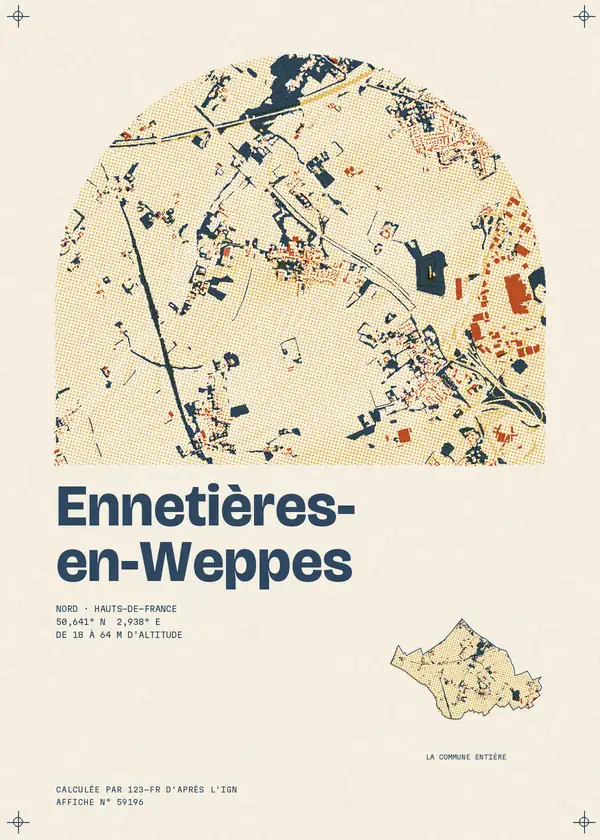 Affiche de Ennetières-en-Weppes, calculée par 123-fr d'après l'IGN