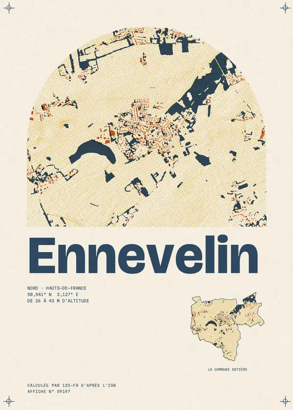 Affiche de Ennevelin, calculée par 123-fr d'après l'IGN