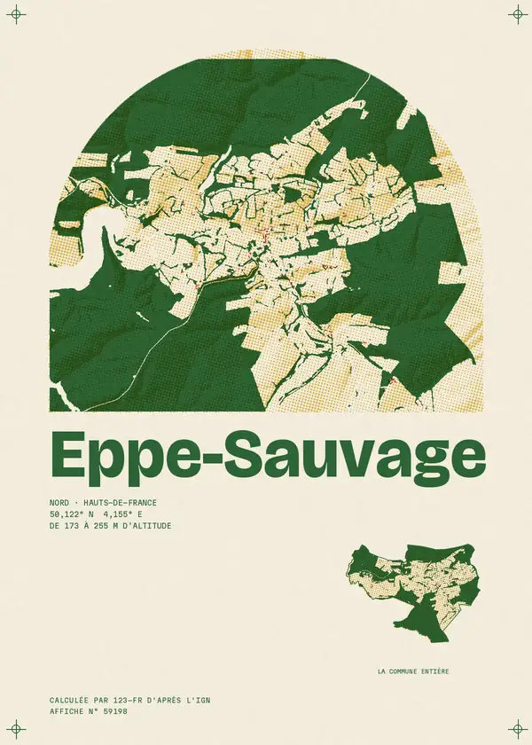 Affiche de Eppe-Sauvage, calculée par 123-fr d'après l'IGN