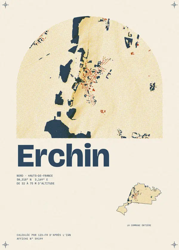 Affiche de Erchin, calculée par 123-fr d'après l'IGN