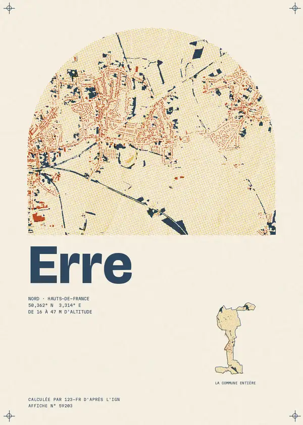 Affiche de Erre, calculée par 123-fr d'après l'IGN