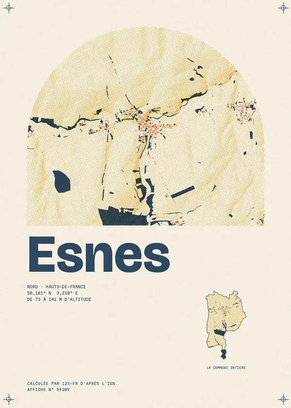 Affiche de Esnes, calculée par 123-fr d'après l'IGN