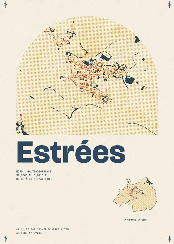 Affiche de Estrées, calculée par 123-fr d'après l'IGN