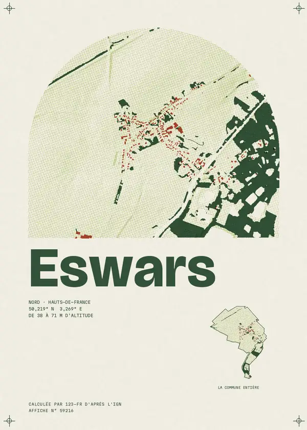 Affiche de Eswars, calculée par 123-fr d'après l'IGN