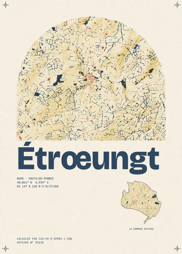 Affiche de Étrœungt, calculée par 123-fr d'après l'IGN