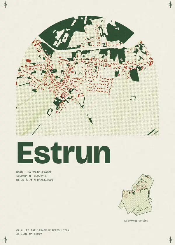 Affiche de Estrun, calculée par 123-fr d'après l'IGN