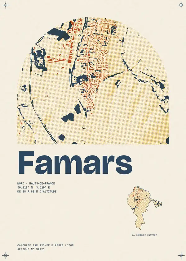 Affiche de Famars, calculée par 123-fr d'après l'IGN