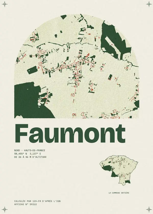 Affiche de Faumont, calculée par 123-fr d'après l'IGN