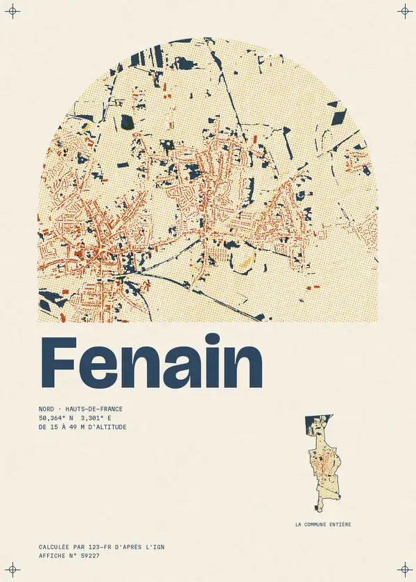 Affiche de Fenain, calculée par 123-fr d'après l'IGN