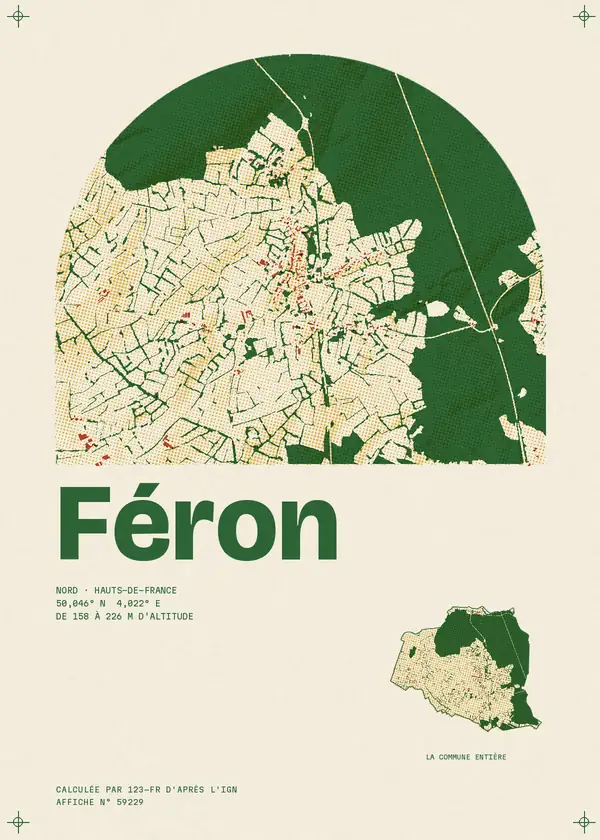 Affiche de Féron, calculée par 123-fr d'après l'IGN