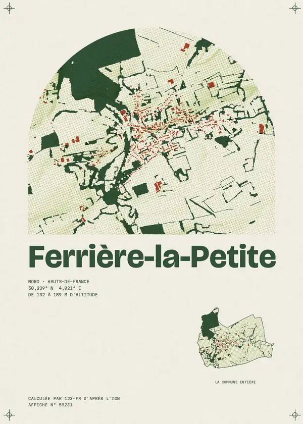 Affiche de Ferrière-la-Petite, calculée par 123-fr d'après l'IGN
