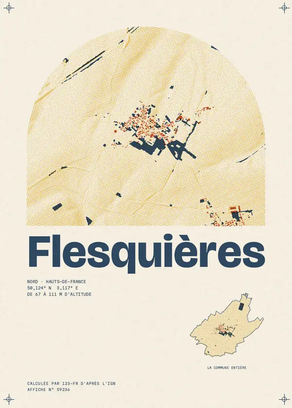 Affiche de Flesquières, calculée par 123-fr d'après l'IGN