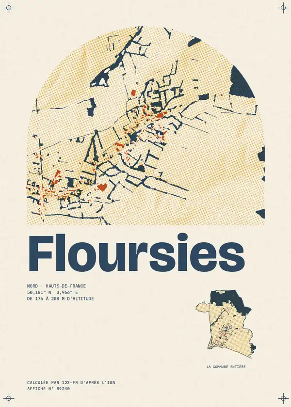 Affiche de Floursies, calculée par 123-fr d'après l'IGN