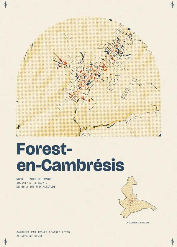 Affiche de Forest-en-Cambrésis, calculée par 123-fr d'après l'IGN