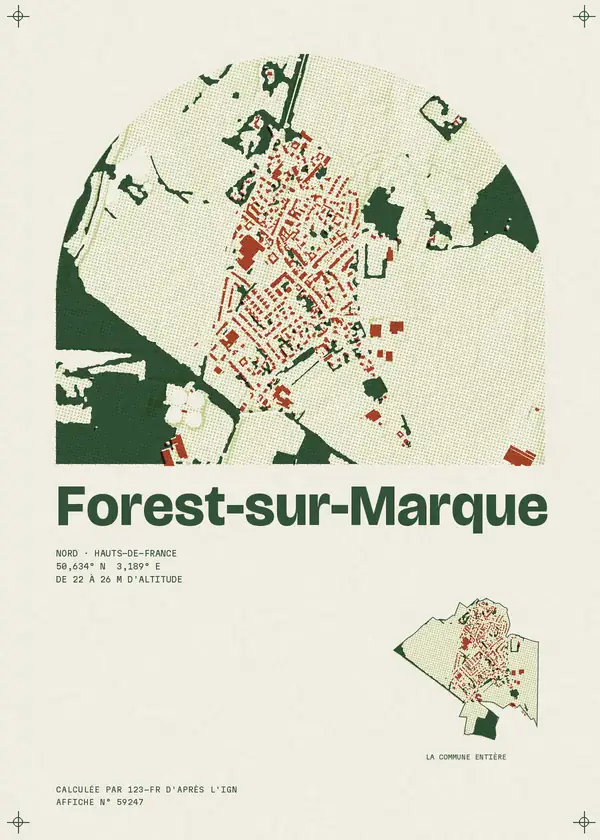 Affiche de Forest-sur-Marque, calculée par 123-fr d'après l'IGN
