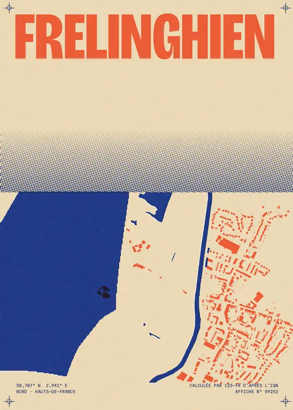 Affiche de Frelinghien, calculée par 123-fr d'après l'IGN