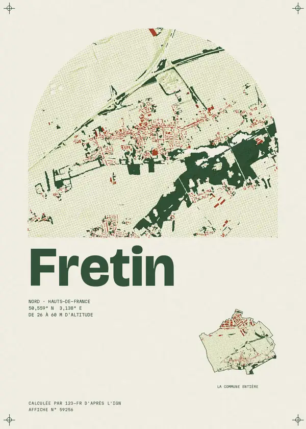 Affiche de Fretin, calculée par 123-fr d'après l'IGN